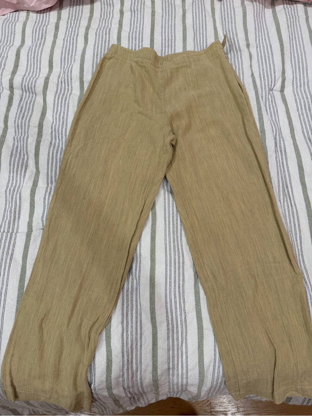 Sand color Casual Linen-Blend women’s Pants